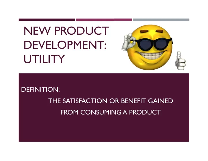 new product development utility
