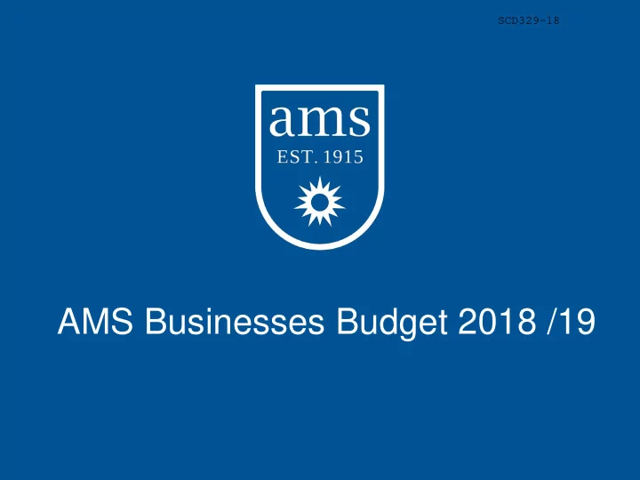 ams businesses budget 2018 19 executive summary