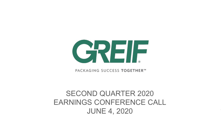 second quarter 2020 earnings conference call june 4 2020