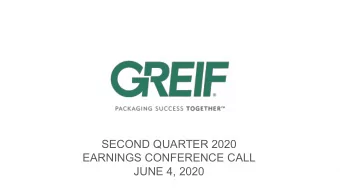 SECOND QUARTER 2020  EARNINGS CONFERENCE CALL  JUNE 4, 2020  Safe harbor  FORWARD-LOOKING