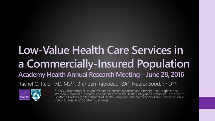low value health care services in