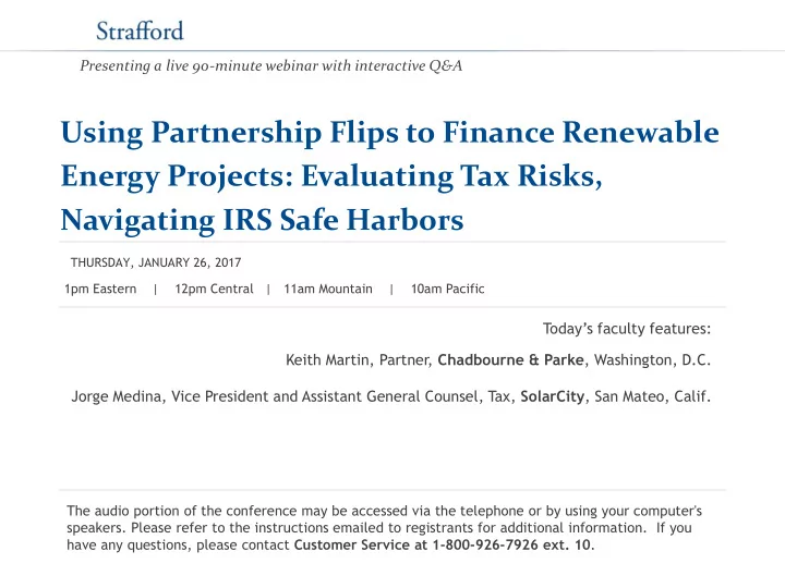 using partnership flips to finance renewable energy