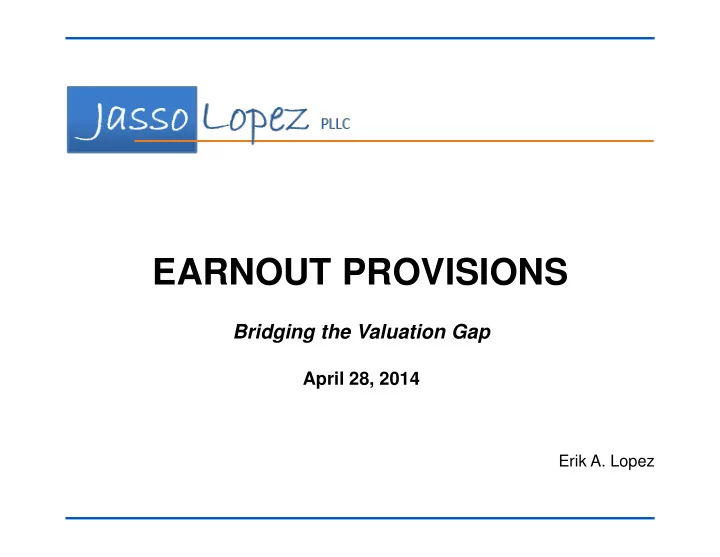 earnout provisions
