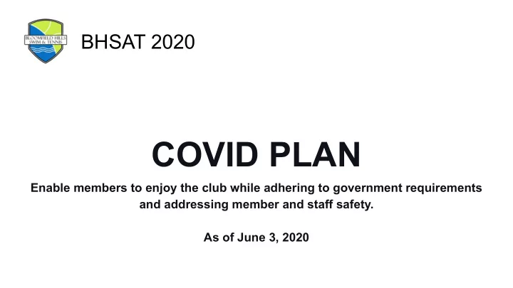 covid plan