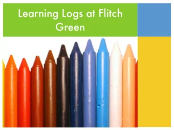 Learning Logs at Flitch  Green  A journal for children to record their  knowledge and understanding