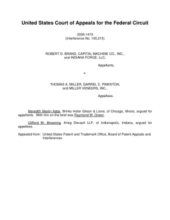 United States Court of Appeals for the Federal Circuit  2006-1419  (Interference No. 105,215)
