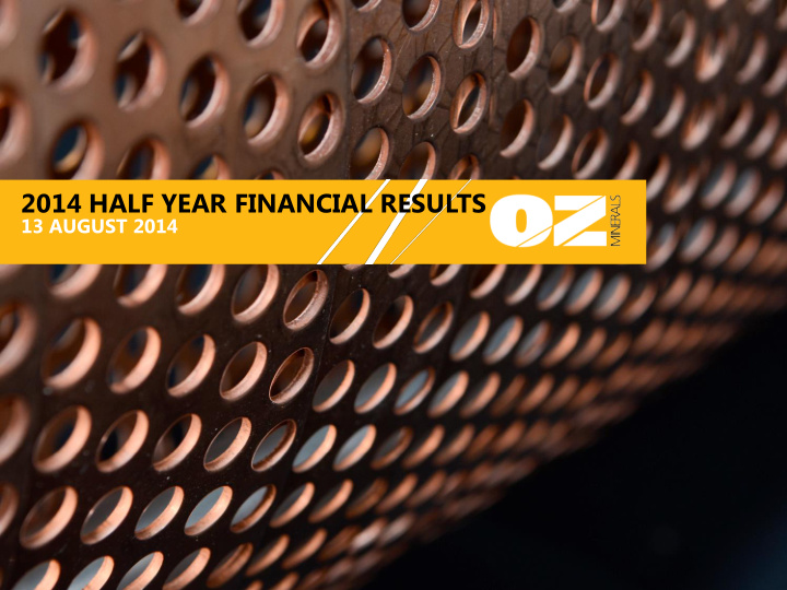 2014 half year financial results