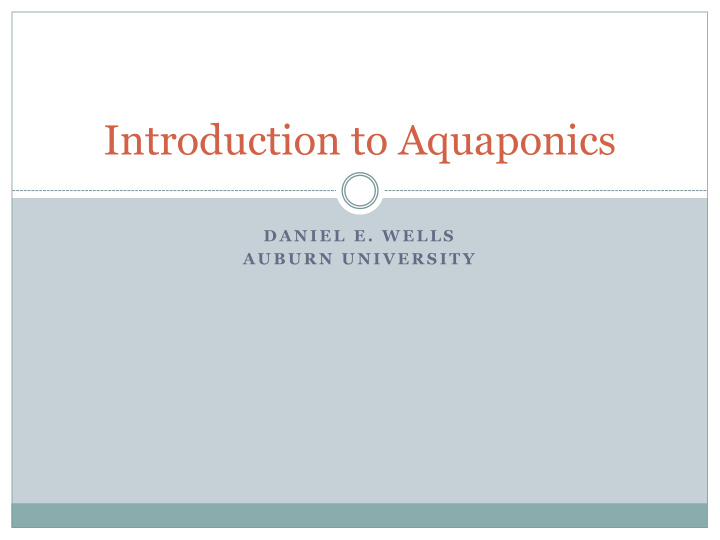 introduction to aquaponics