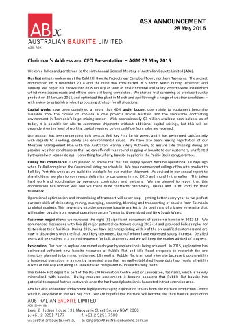 Page 2  ASX: ABX  centre   along   with   production   centres   at   Campbell