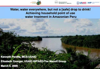 Water, water everywhere, but not a [safe] drop to drink!  Achieving household point of use  water