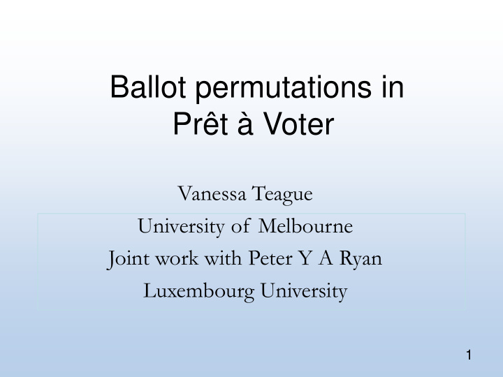 ballot permutations in pr t voter