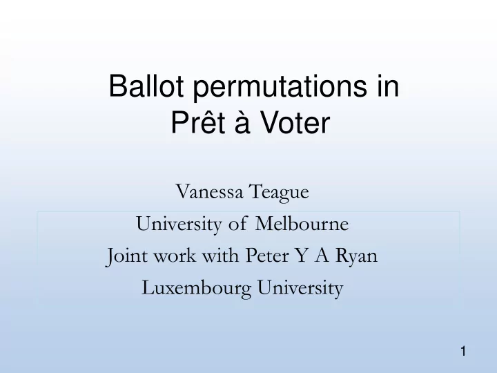 ballot permutations in pr t voter