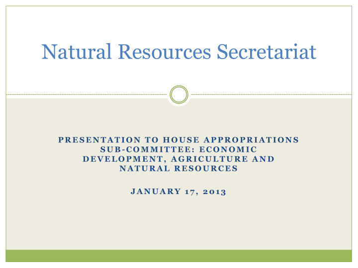 natural resources secretariat