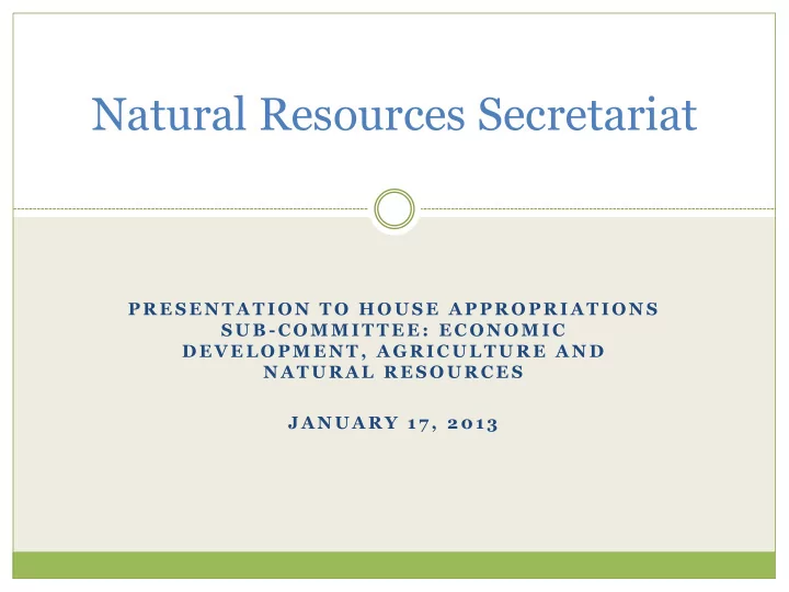 natural resources secretariat