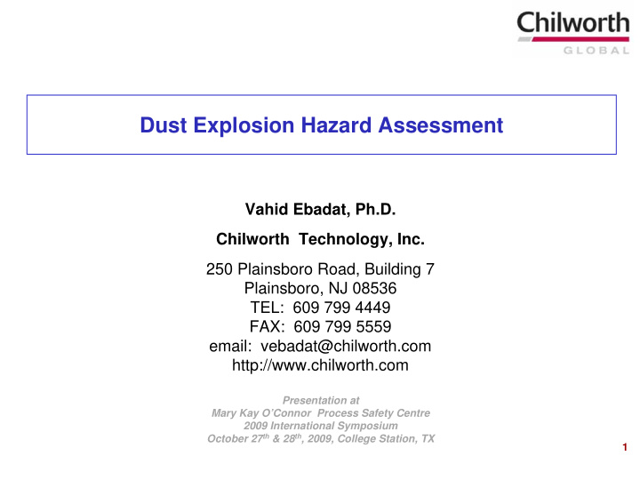 dust explosion hazard assessment