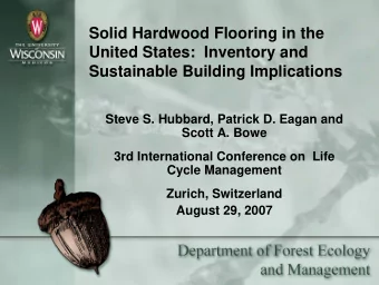 Solid Hardwood Flooring in the  United States: Inventory and  Sustainable Building Implications