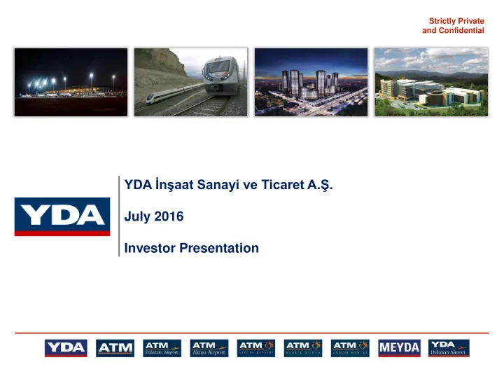 july 2016 investor presentation agenda yda at a glance 2