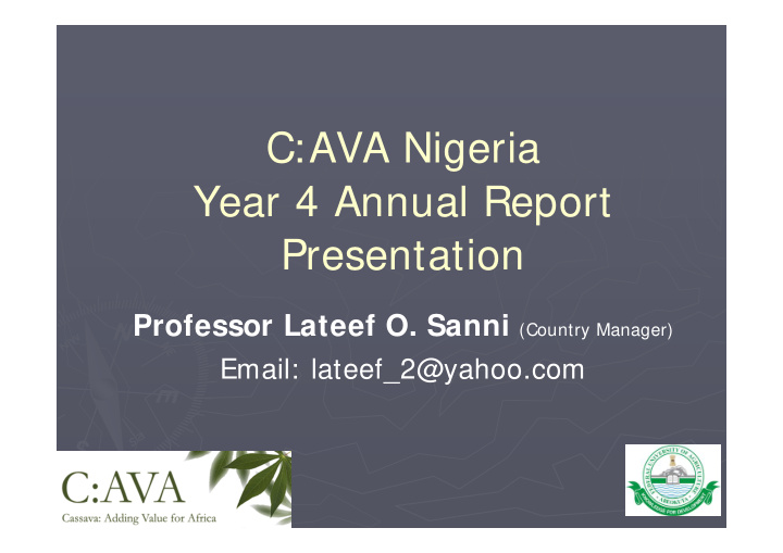 c ava nigeria year 4 annual report presentation