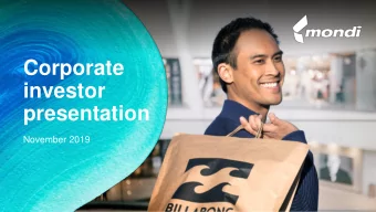 Corporate  investor  presentation  November 2019  Forward-looking statements disclaimer  Mondi: