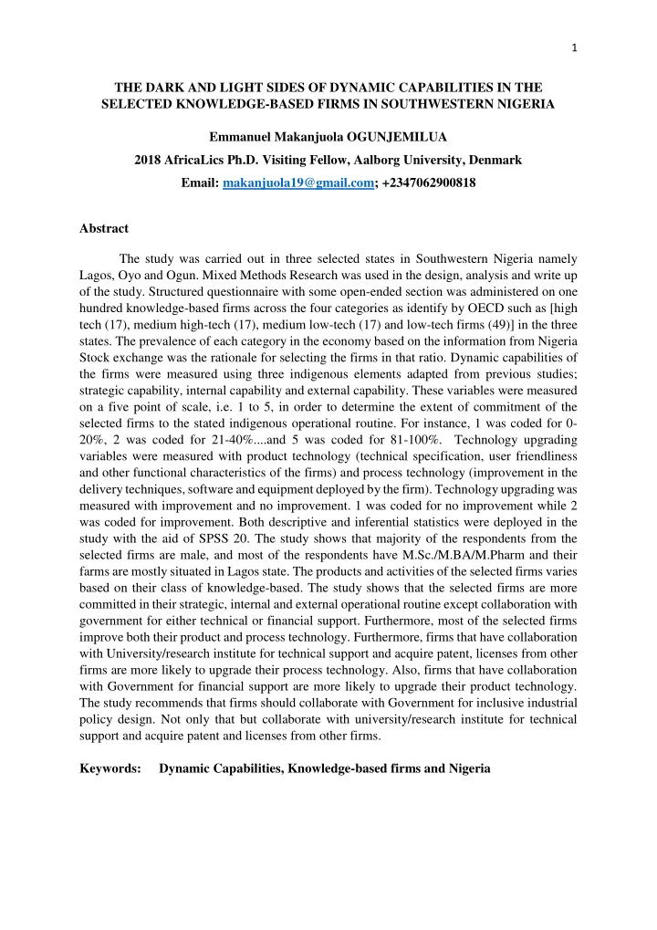 the dark and light sides of dynamic capabilities in the