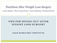 nutrition after weight loss surgery