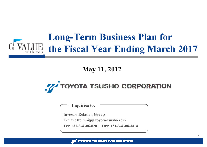 long term business plan for the fiscal year ending march