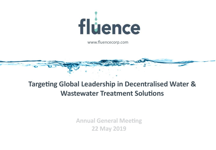 targetjng global leadership in decentralised water
