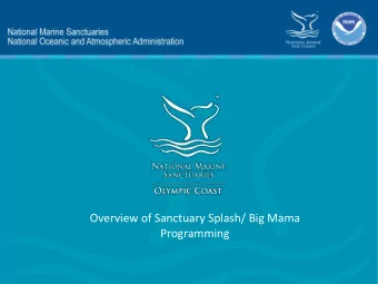 Overview of Sanctuary Splash/ Big Mama  Programming    Designed as a three part lesson   able
