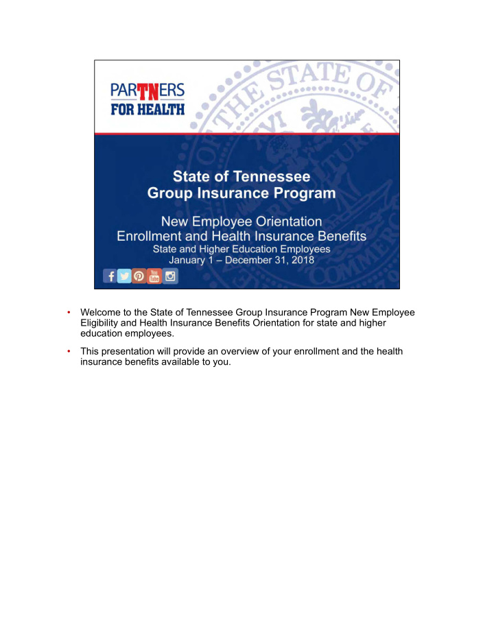 welcome to the state of tennessee group insurance program