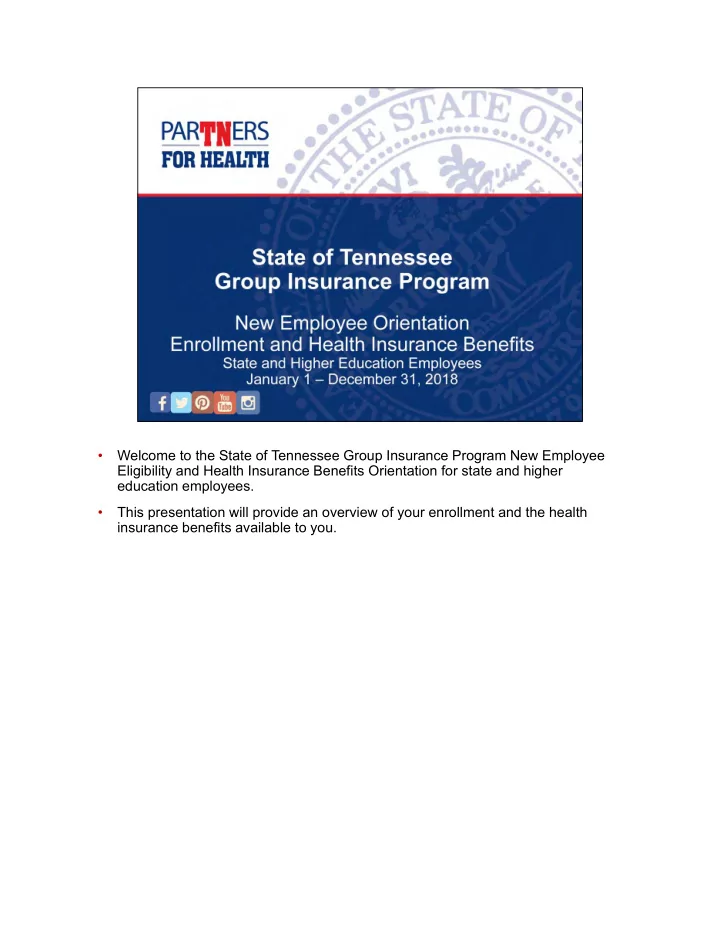 welcome to the state of tennessee group insurance program