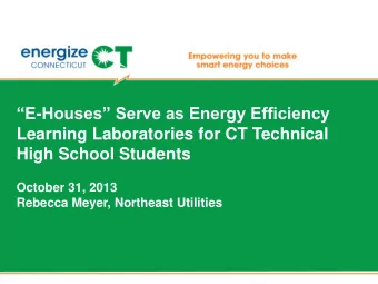 Learning Laboratories for CT Technical  High School Students  October 31, 2013  Rebecca Meyer,