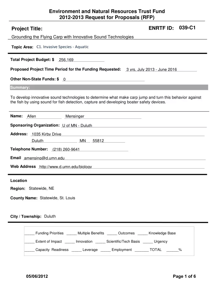 environment and natural resources trust fund 2012 2013