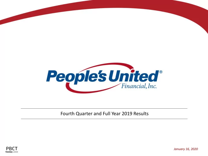 fourth quarter and full year 2019 results