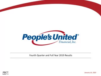Fourth Quarter and Full Year 2019 Results  January 16, 2020  Forward-Looking Statement  Certain