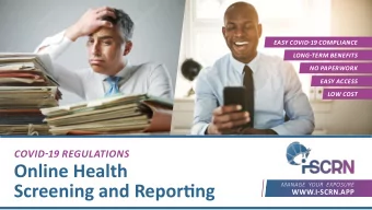 Online Health  MANAGE  YOUR  EXPOSURE  Screening and Reportjng  WWW.I-SCRN.APP ADMINISTRATIVE