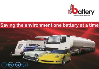 Saving the environment one battery at a time  Brief  ef So  South  th Africa  can  n Co  Company