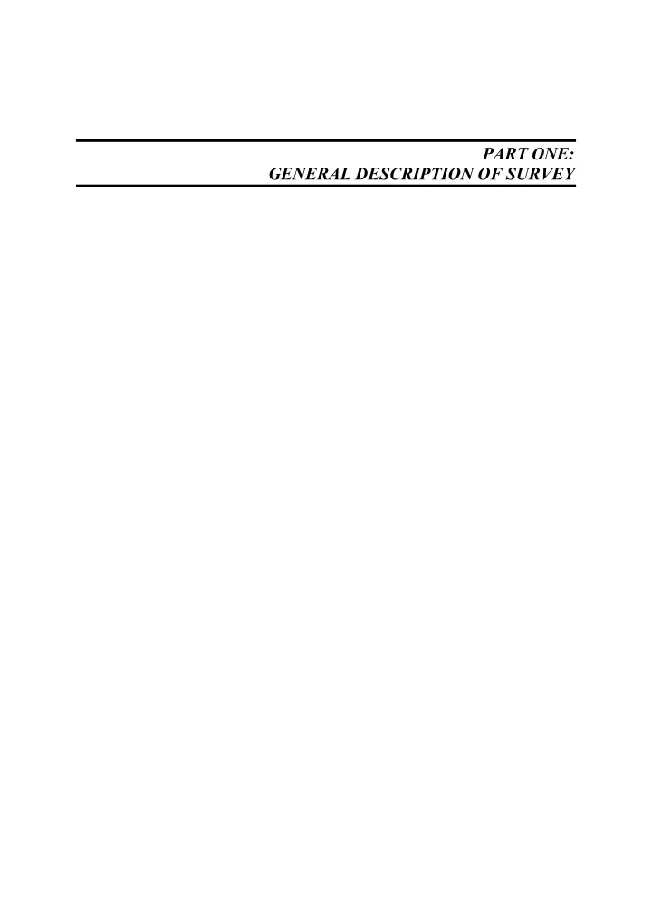 part one general description of survey
