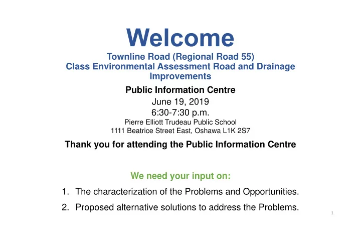 townline road regional road 55 class environmental