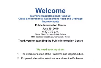 Townline Road (Regional Road 55)  Class Environmental Assessment Road and Drainage  Improvements