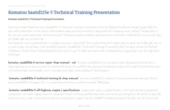 Komatsu Saa6d125e 5 Technical Training Presentation  Komatsu Saa6d125e 5 Technical Training