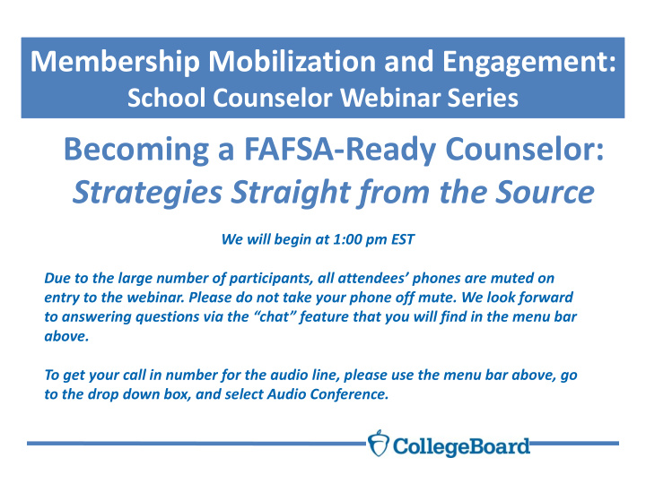 becoming a fafsa ready counselor