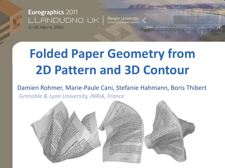 2d pattern and 3d contour