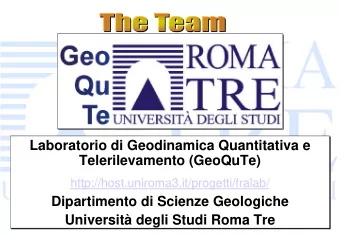 Laboratorio di Geodinamica Quantitativa e  Laboratorio di Geodinamica Quantitativa e