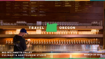 MID-WILLAMETTE VALLEY  MARCH 20 2019  CULINARY &amp; AGRITOURISM STUDIO  WORKSHOP SPONSORS  THANK