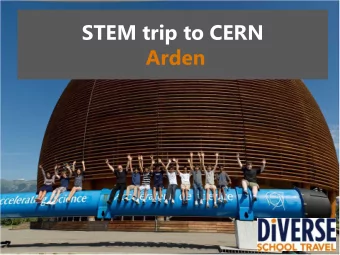 Arden  Presentation summary  Destination information: where we are  ABOUT  GENEVA going and why.