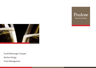 Food &amp; Beverage Concepts  Kitchen Design  Event Management  Poulose Associates  Poulose
