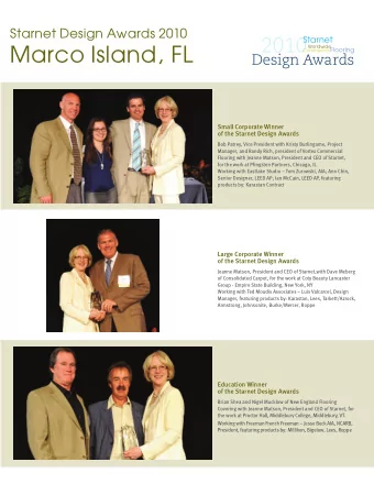 Marco Island, FL  Flooring  Commercial  Design Awards  Small Corporate Winner  of the Starnet