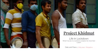 Project Khidmat  Life In Lockdown  What if we are in a lockdown situation for more than  a year?