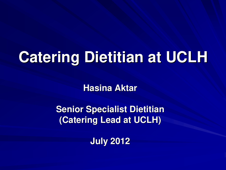 catering dietitian at uclh catering dietitian at uclh