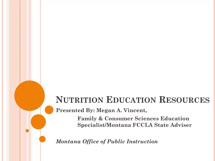 talking about nutrition resources